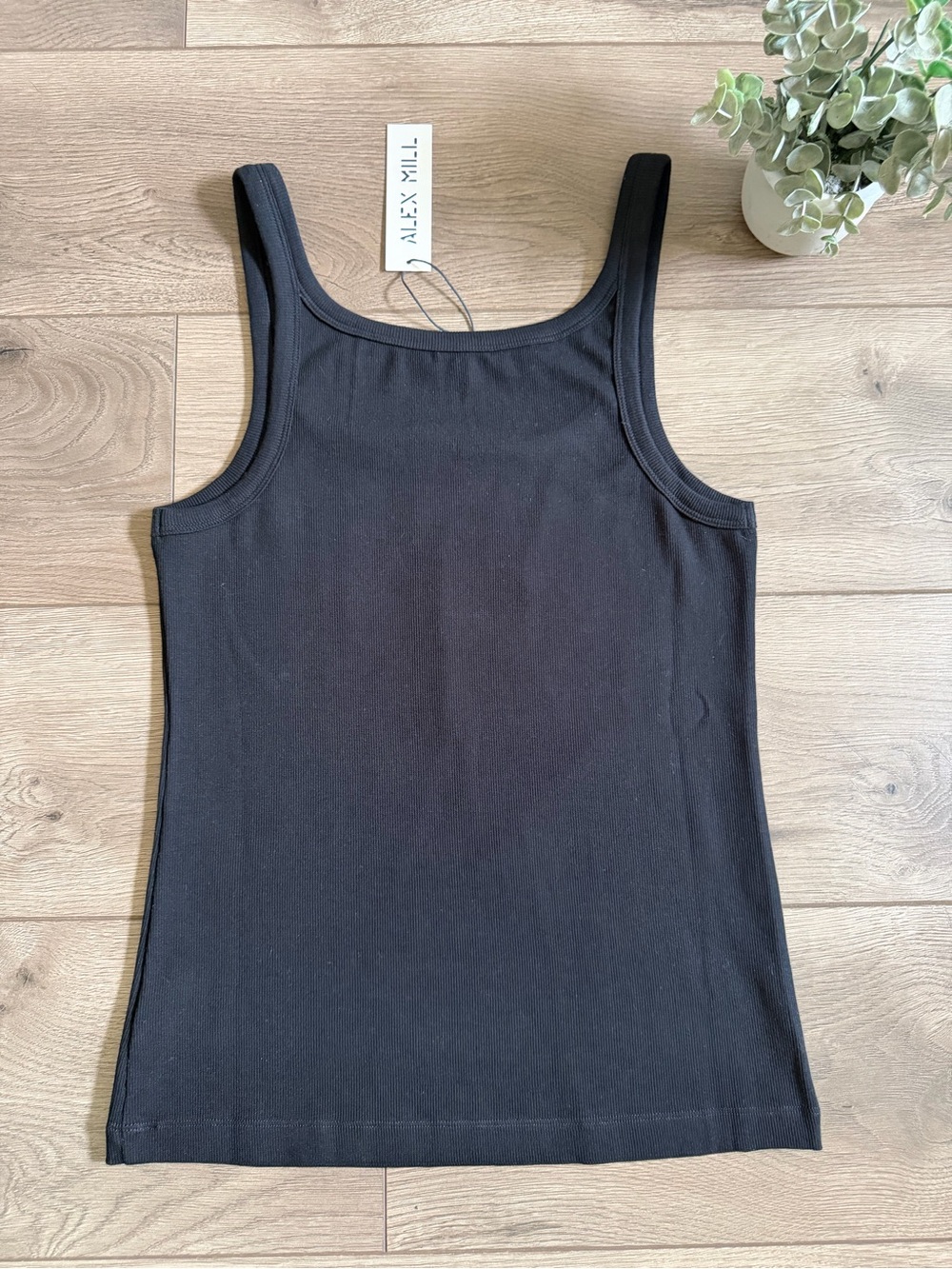 NWT ALEX MILL 365 Ribbed Tank Top Black Size XL - Picture 3 of 3